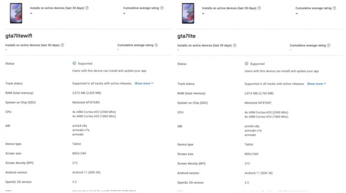 galaxy a7 lite play console görüntüleri