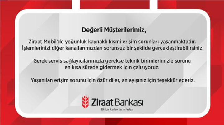 Ziraat Bankası mobil uygulaması çöktü! - Resim : 1