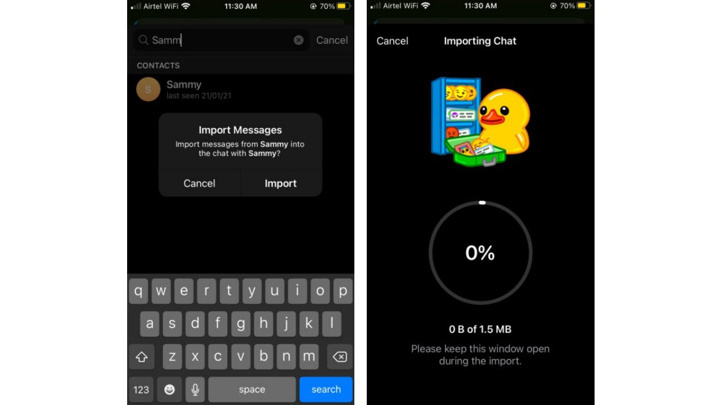 WhatsApp sohbetlerini Telegram'a aktarma