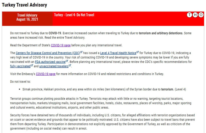 Son Dakika: Amerika Birleşik Devletleri, Türkiye'yi "seyahat edilemez" listesine ekledi! - Resim : 1