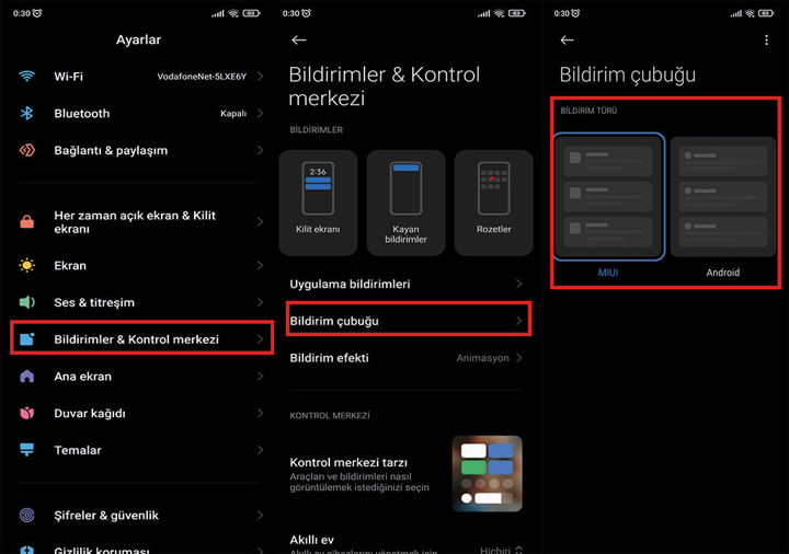 Xiaomi telefonunuzun bildirim çubuğundaki MIUI simgeleri, Google simgelerine nasıl değiştirilir? - Resim : 1