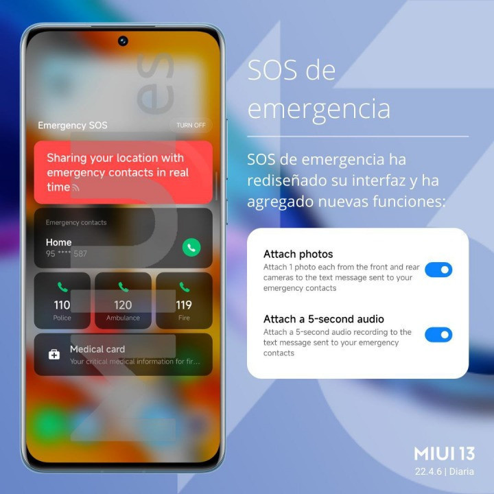 MIUI 13 acil arama menüsü