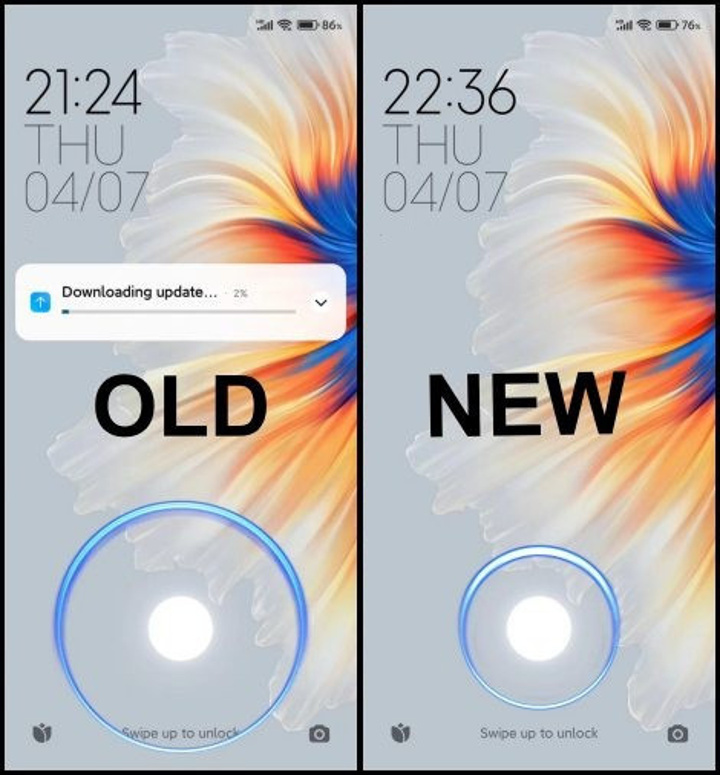 MIUI 13 yeni parmak izi animasyonu