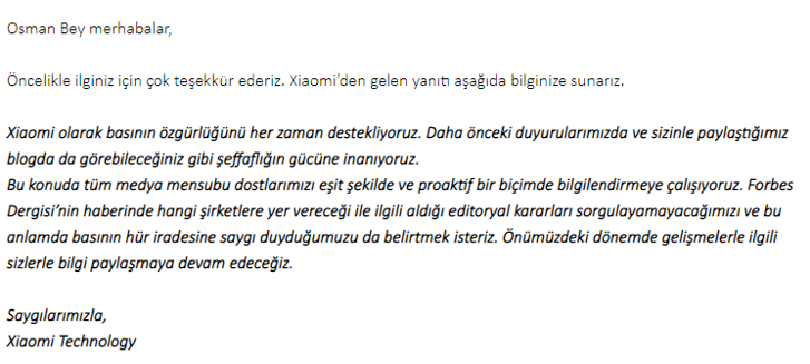 Xiaomi Türkiye kişisel verilerin toplanması hakkında açıklama yaptı - Resim : 1