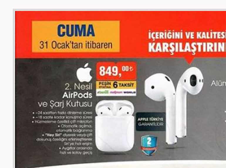 BİM'de AirPods 2 satılacak! - Resim : 1