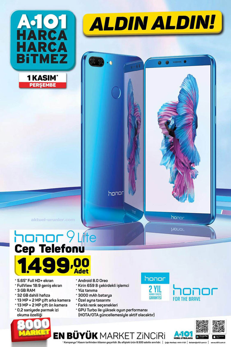 Honor 9 Lite yeniden A101'e geliyor! - Resim : 1