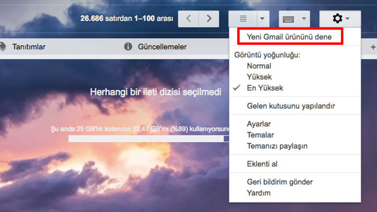 Yeni Gmail arayüzüne nasıl geçilir? - Resim : 1