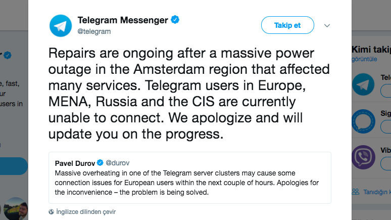 Telegram çöktü! - Resim : 1