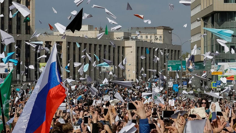 Moskova'da Telegram yasağı protesto edildi - Resim : 1