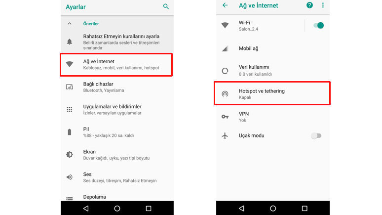 Android telefonlarda internet paylaşımı nasıl yapılır? - Resim : 1