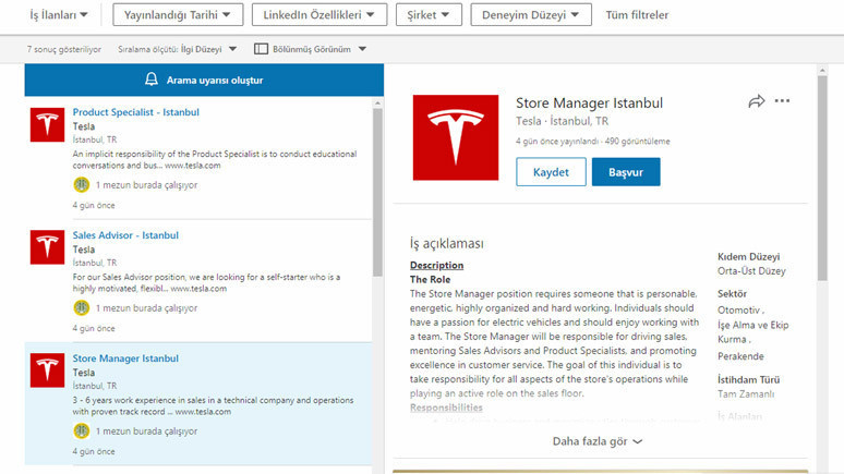 Tesla İstanbul'da eleman arıyor - Resim : 1