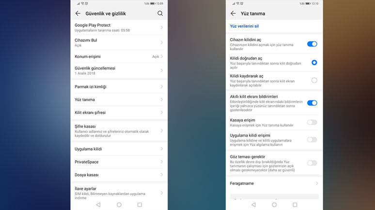 Huawei Mate 20 Pro yüz tanıma fonksiyonları - Resim : 1