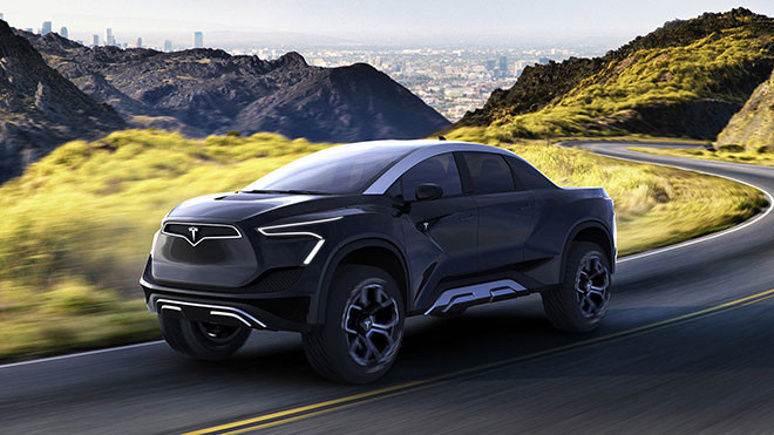 Türk tasarımcıdan etkileyici Tesla Pickup konsepti - Resim : 2