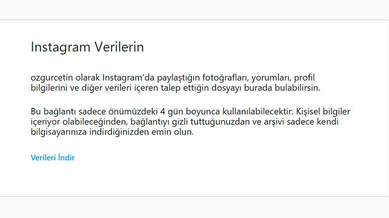 Instagram arşiv indirme özelliğini kullandık - Resim : 1