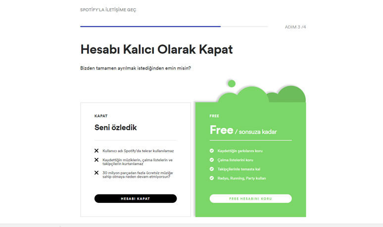 Spotify hesabını kalıcı olarak kapatma - Resim : 2