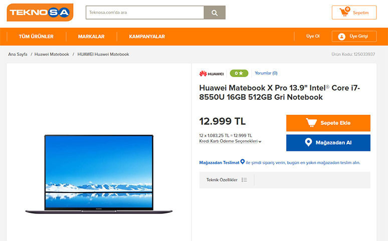 Huawei Matebook X Pro Türkiye fiyatı belli oldu - Resim : 1