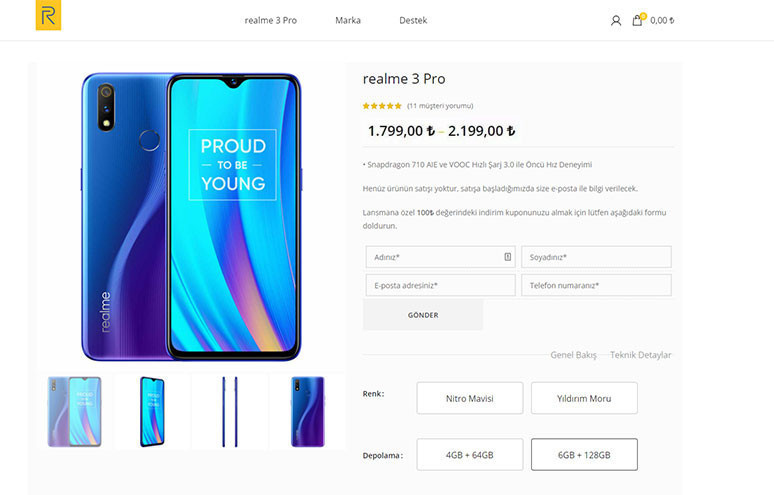 Realme 3 Pro Türkiye fiyatı açıklandı - Resim : 1
