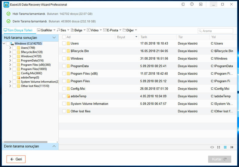 EaseUS Data Recovery Wizard inceledik - Resim : 2