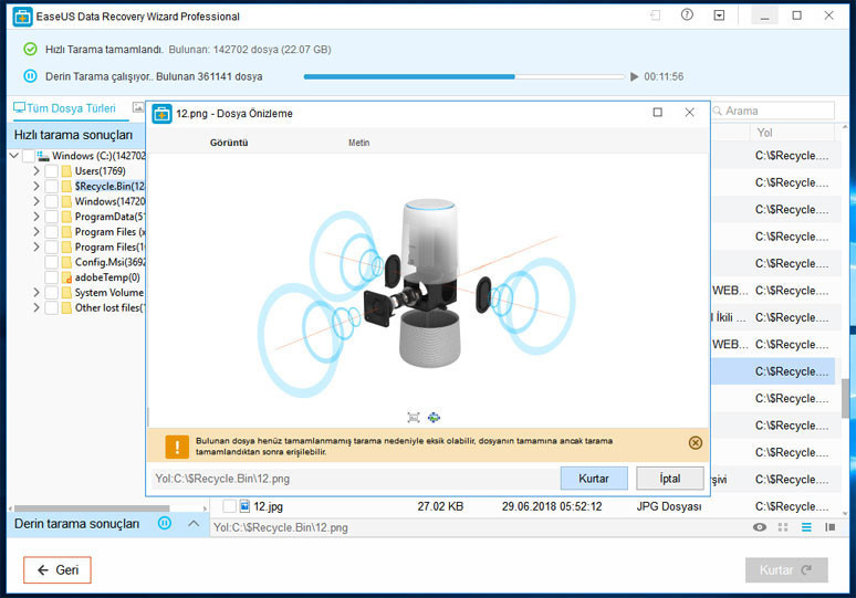 EaseUS Data Recovery Wizard inceledik - Resim : 4