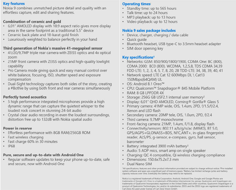 Nokia 9 teknik özellikleri ortaya çıktı - Resim : 1