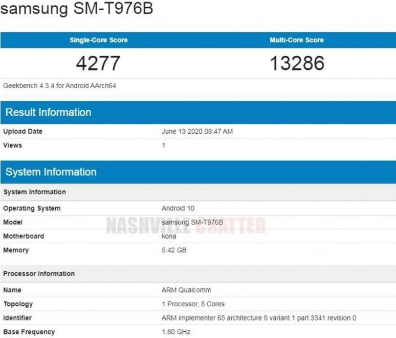 Samsung Galaxy Tab S7 + özellikeri Geekbench'da ortaya çıktı! - Resim : 1