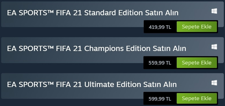 FIFA 21 Steam üzerinden yayınlandı! Fiyatlar pes dedirtti! - Resim : 1