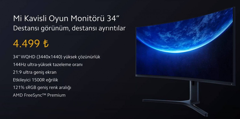Xiaomi uygun fiyatlı oyuncu monitörünü Türkiye'de satışa sundu - Resim : 1