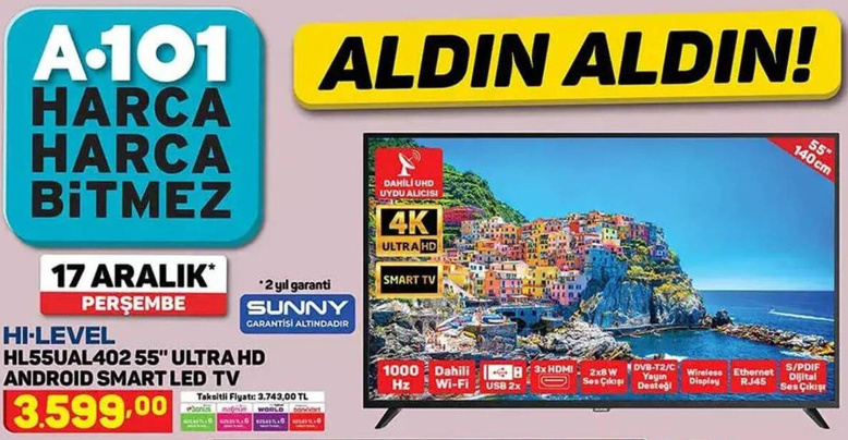 A101 mağazalarında TV ve bluetooth kulaklık fırsatı! - Resim : 1