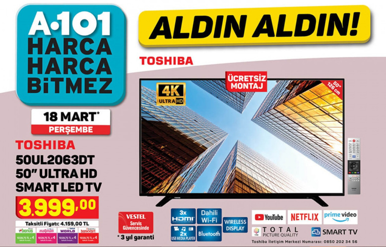 A101 - 18 Mart 2021 - Uygun fiyatlı TV, tablet ve telefon fırsatı! - Resim : 1