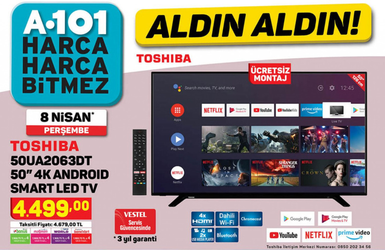A101 - 8 Nisan 2021 - Uygun fiyatlı TV ve telefon fırsatı! - Resim : 1