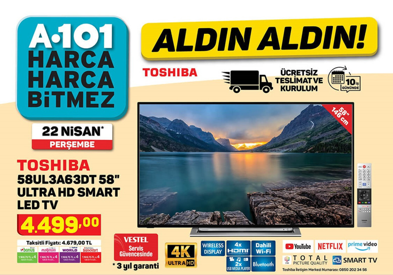 A101 - 22 Nisan 2021 - Uygun fiyatlı TV ve telefon fırsatı! - Resim : 1