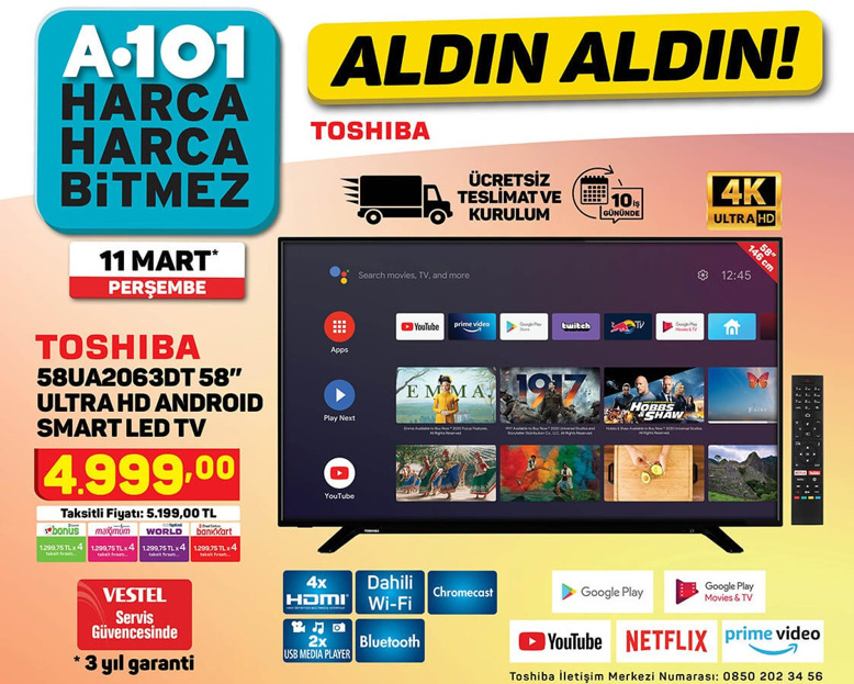 A101 - 11 Mart 2021 - Uygun fiyatlı TV ve telefon fırsatı! - Resim : 1