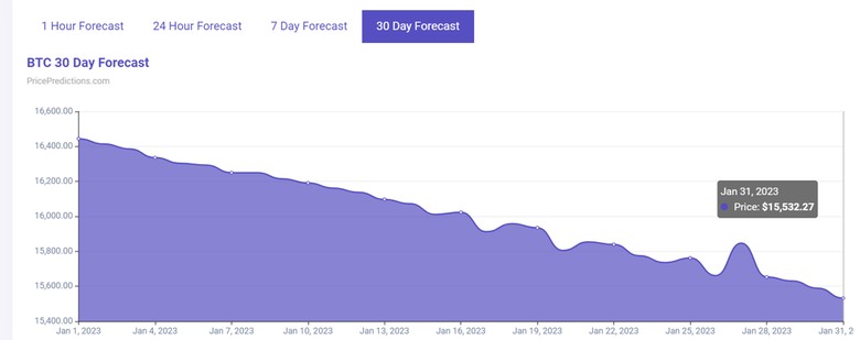 Algoritması, 31 Ocak 2023 için Bitcoin (BTC) fiyatını belirliyor! - Resim : 1