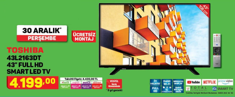 A101 yine mutlu edecek! Uygun fiyatlı TV, tablet ve akıllı telefon fırsatı! - 30 Aralık 2021 - Resim : 1