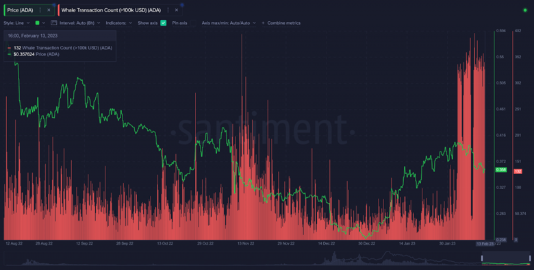 Cardano, balina aktivitesinde büyük bir artış kaydetti. - Resim : 1