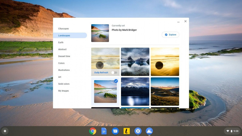 Chromebook'ta arka plan duvar kağıdı ve ekran koruyucu nasıl değiştirilir? - Resim : 1