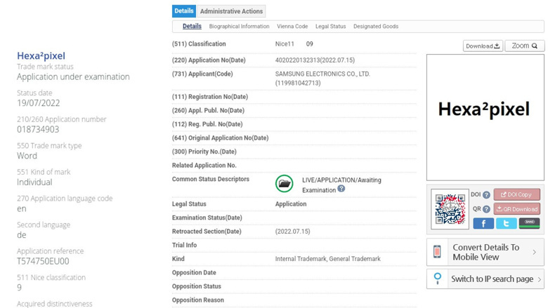 Samsung 450 MP kamera geliştirmek için ticari marka başvurusu yaptı! - Resim : 1