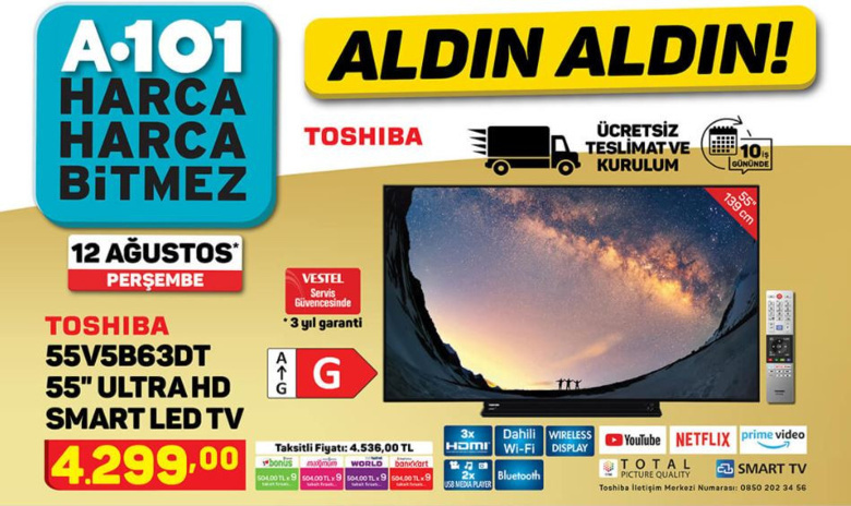 A101 - Uygun fiyatlı TV ve akıllı telefon fırsatı! - 12 Ağustos 2021 - Resim : 1