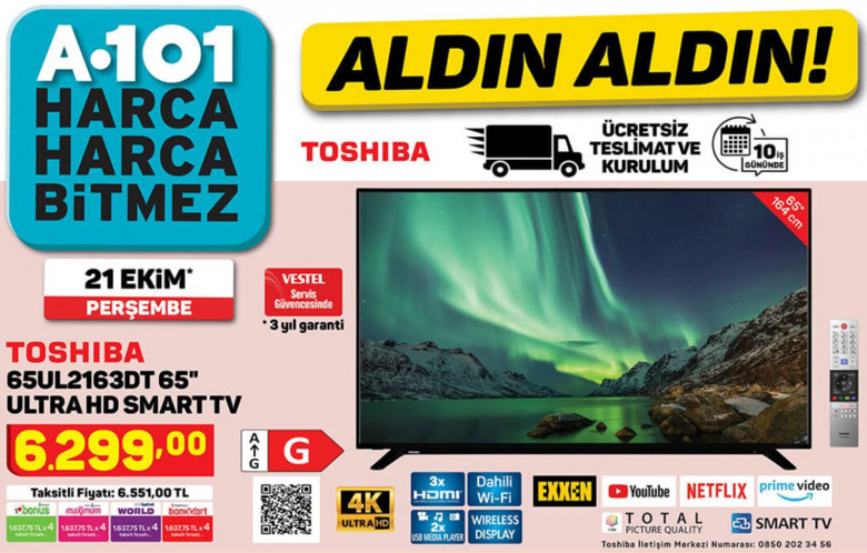 A101 - Uygun fiyatlı TV, akıllı telefon ve tablet fırsatı! - 21 Ekim 2021 - Resim : 1