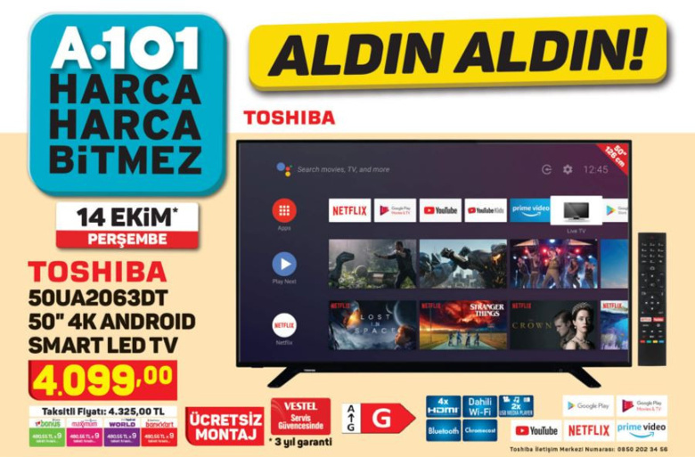 A101 - Uygun fiyatlı TV, akıllı telefon ve bilgisayar fırsatı! - 14 Ekim 2021 - Resim : 1