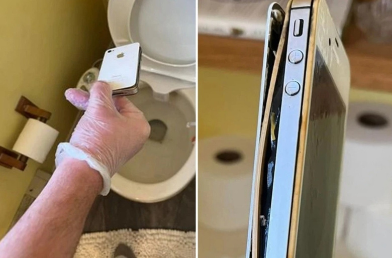 Kayıp olan Apple iPhone telefonunu 10 yıl sonra tuvalette buldu! - Resim : 1
