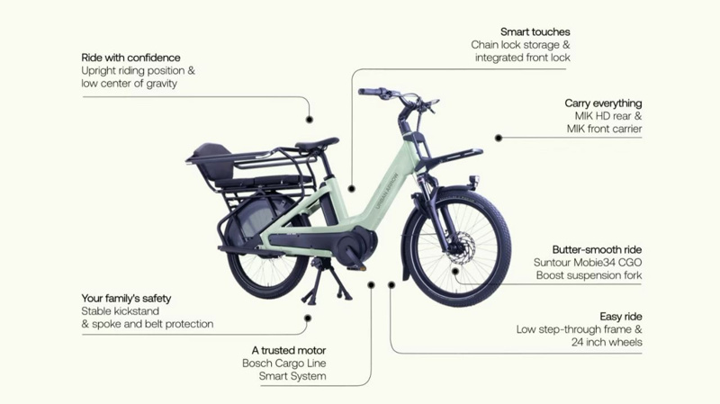 Çocuklu aileler için tasarlanan 100 km menzilli elektrikli bisiklet - Resim: 6