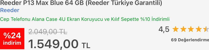 Türkiye'de dört kameralı telefon hem de bu fiyata! - Resim : 1