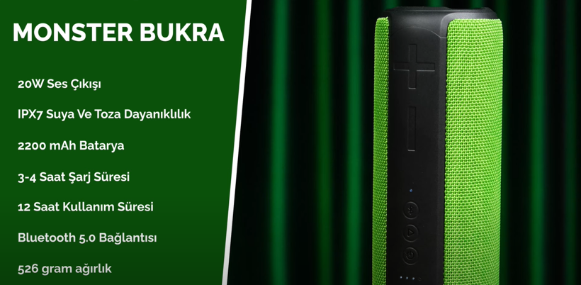 Monster Notebook Bukra V1 Bluetooth Hoparlör İncelemesi! 