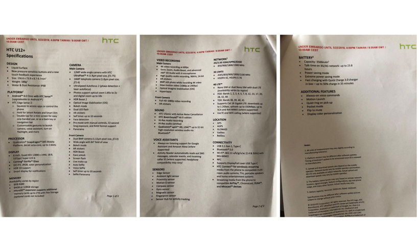 HTC U12 Plus'ın basın görselleri sızdı - Resim : 1
