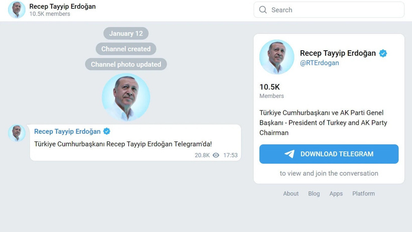 Recep Tayyip Erdoğan Telegram ve BiP'e katıldı - Resim : 1