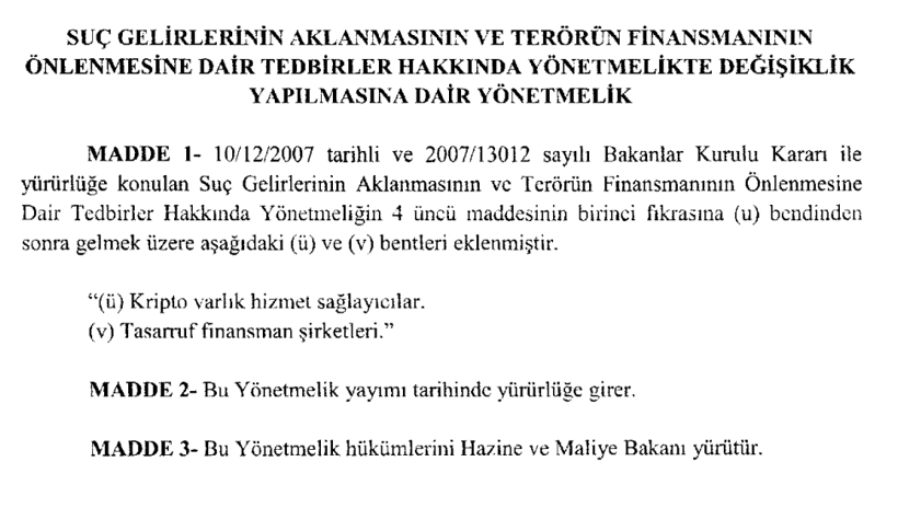 Kripto para piyasasına gece yarısı düzenlemesi! MASAK devreye girdi! - Resim : 1