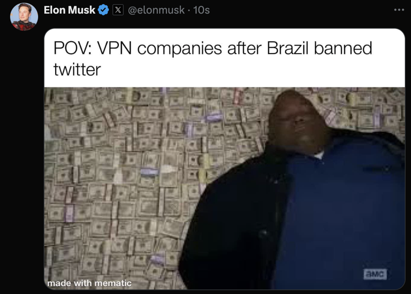 Elon Musk X’i yasaklayan Brezilya ile dalga geçti - Resim : 1