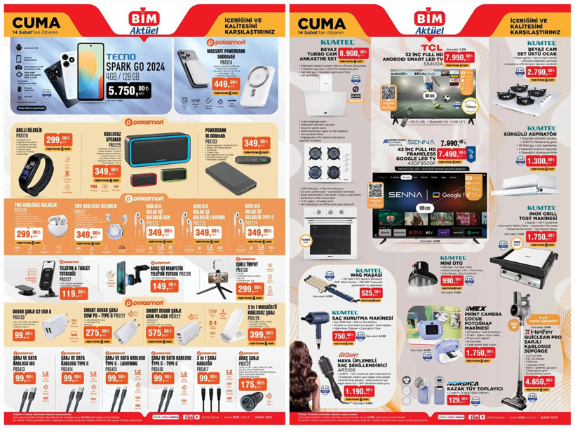 14 Şubat Bim aktüel ürünler belli oldu, 5750 TL’ye akıllı telefon satacak - Resim : 1