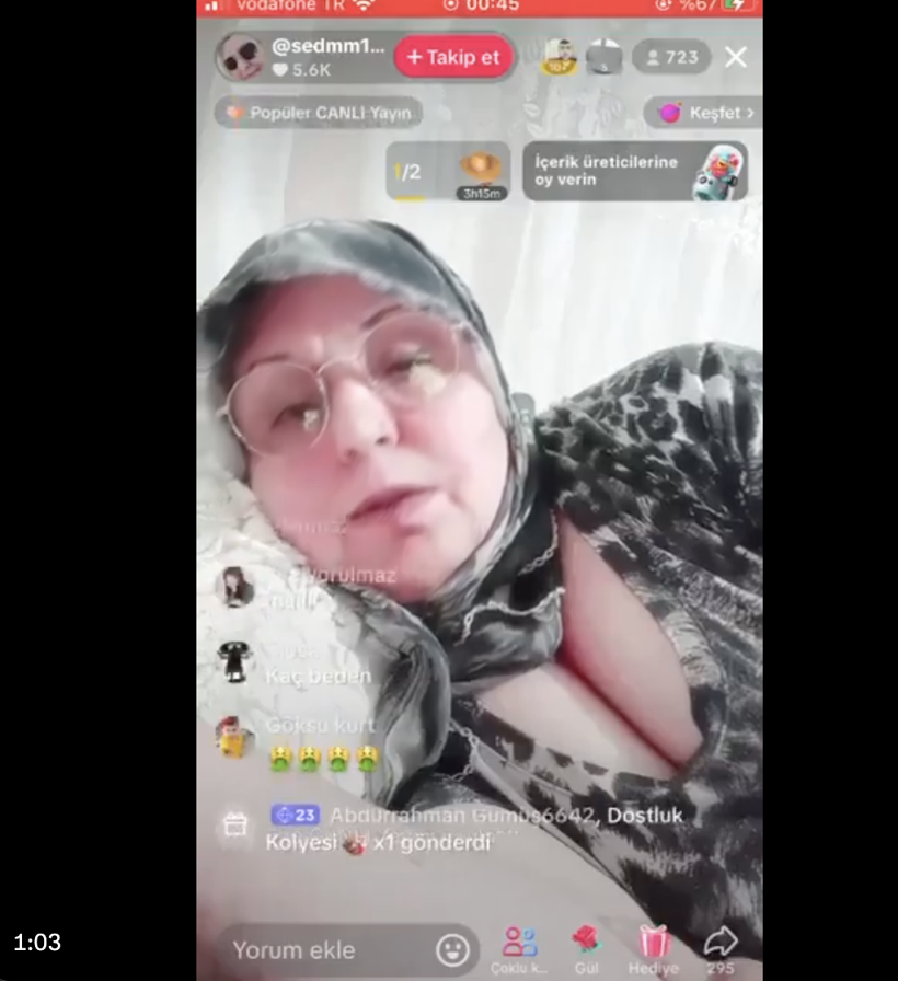 Yaşlı kadın göğüslerini açarak yayın yapıp para topladı, TikTok’a son kurşunu sıktı - Resim : 1